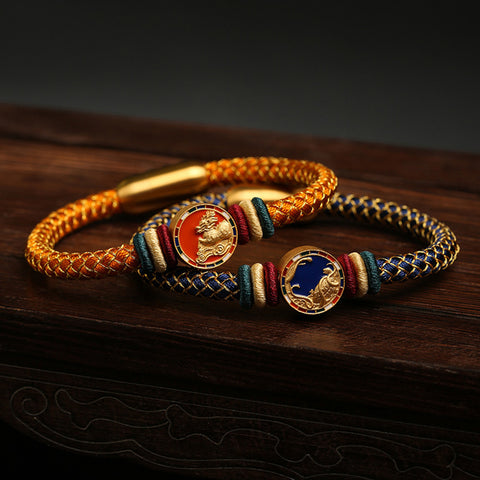 Hand Woven Five Celestial Beasts Bracelet - Peace & Auspiciousness