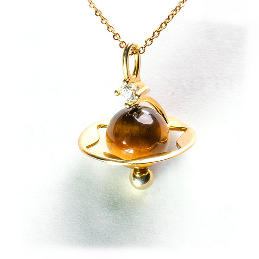 Jupiter-Tiger's Eye Octagonal Bead Necklace - Protection