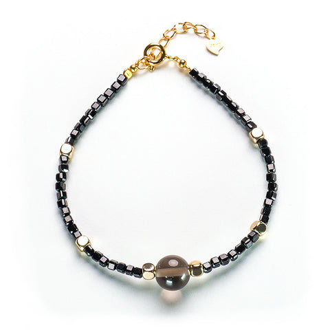 Saturn - Smoky Quartz Black Spinel Bracelet - Healing & Confidence