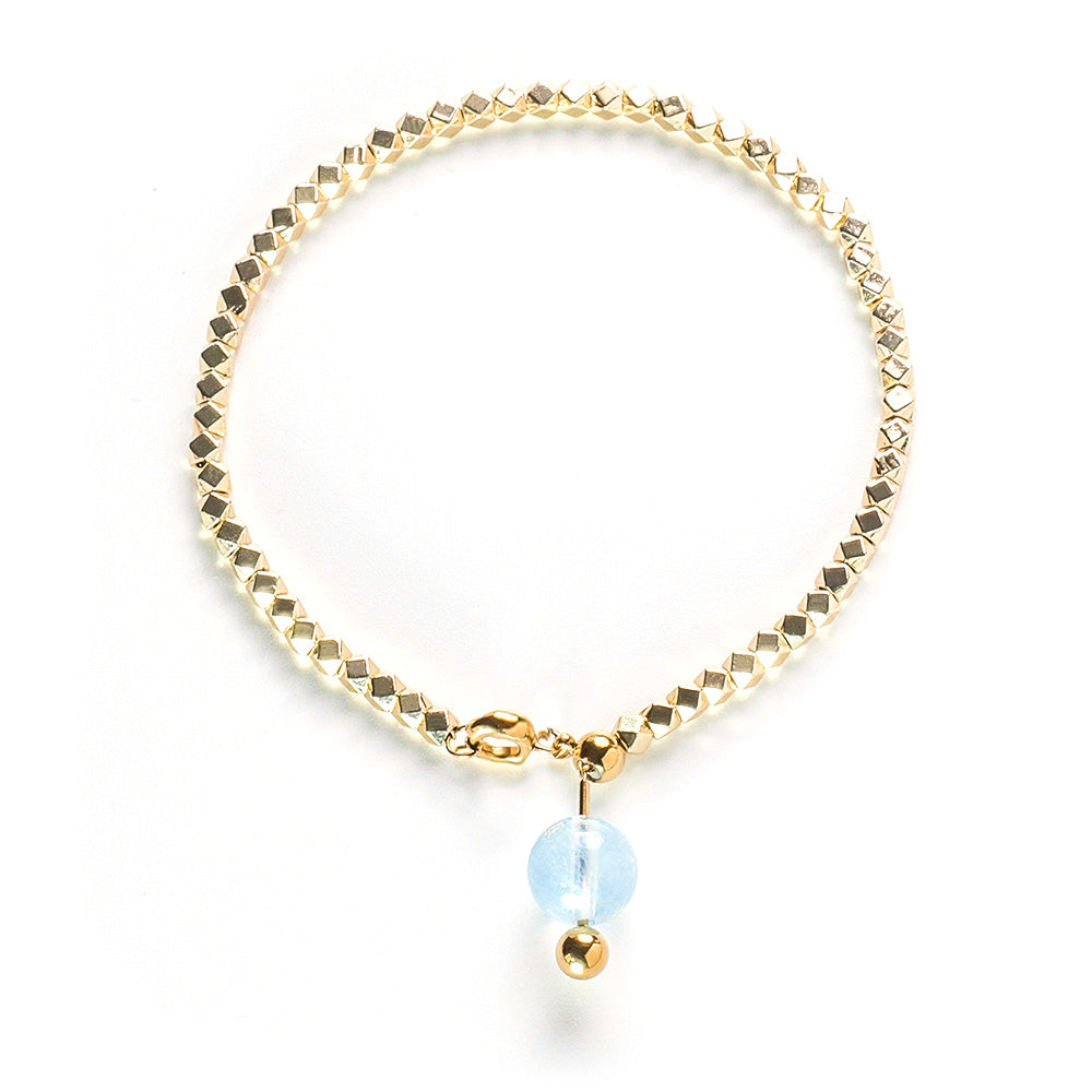 Uranus - Aquamarine Octagonal Bead Bracelet - Grouding & Smoothing