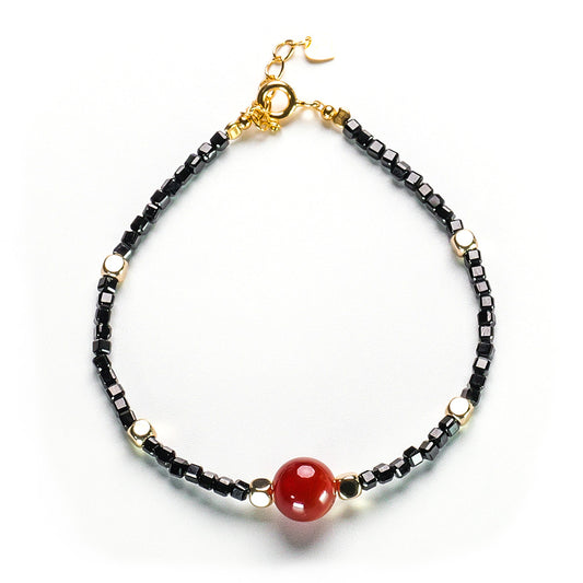 Venus - Red Agate Black Spinel Bracelet - Energy & Balancing