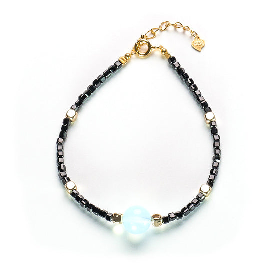 Uranus - Aquamarine Black Spinel Bracelet - Grouding & Smoothing