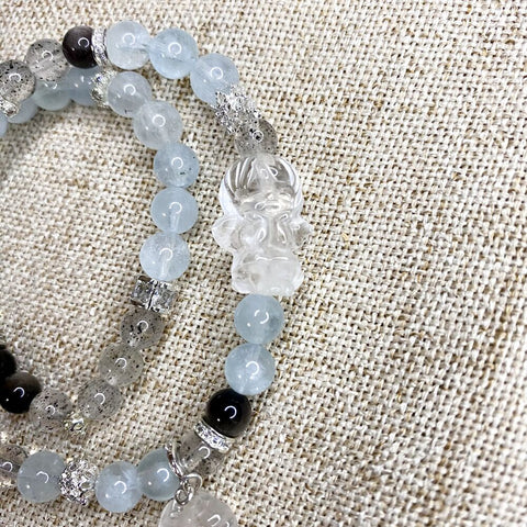 Aquamarine Angel Double Circle Bracelet - Boost Self-Confidence