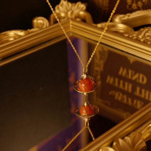 Venus-Red Agate Octagonal Bead Necklace - Energy & Balancing