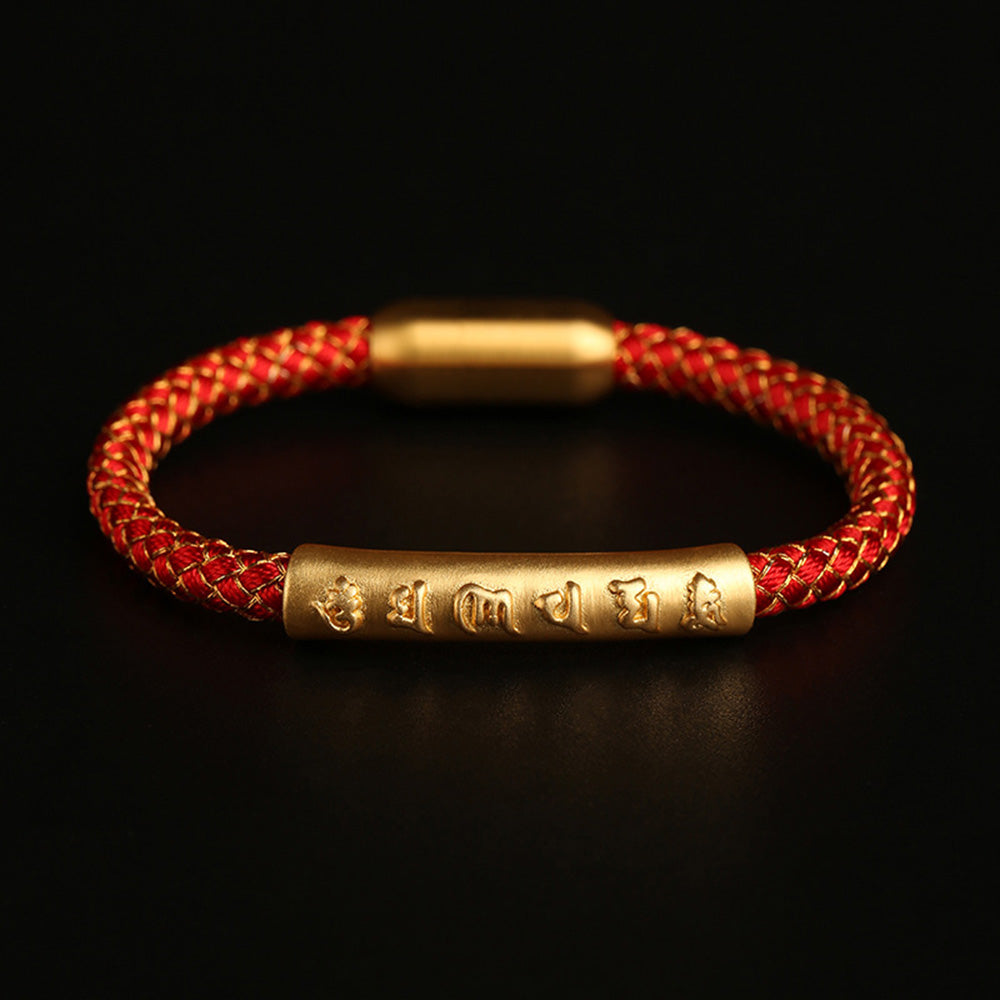 OM MANI PADME HUM Hand Woven Dragon Scale Wish-Fulfilling Bracelet - Auspicious & Prosperous